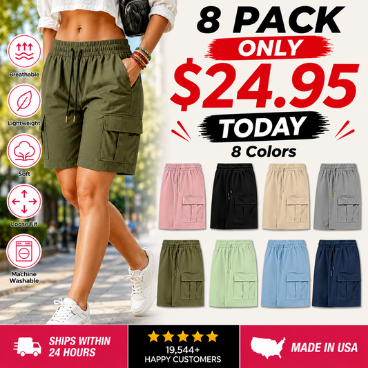 【End of Summer Sale】Women’s outdoor cargo shorts—multi-pocket design