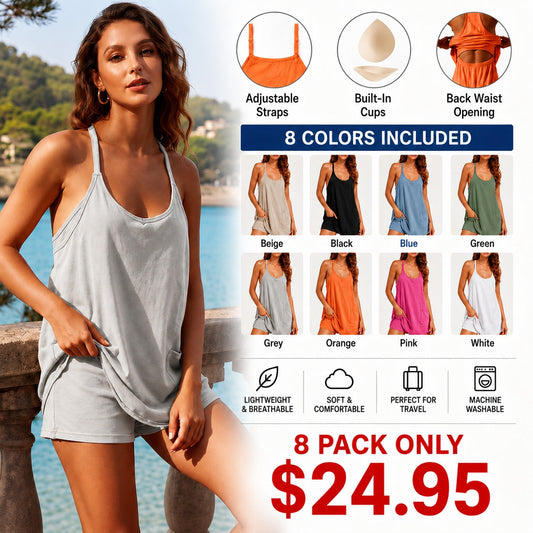 Flash Sale🔥Lounge Dress with Built-In Shorts & Pockets