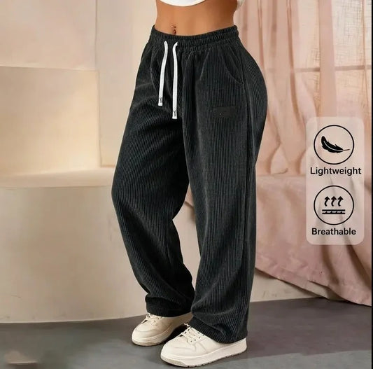 Pantalón de pana de pierna recta para mujer – 100 % algodón